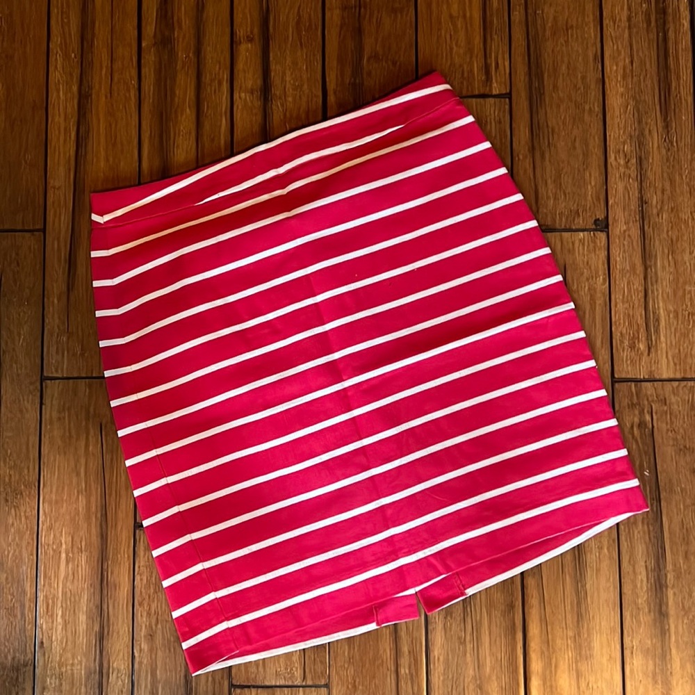 Hot Pink Striped Pencil Skirt